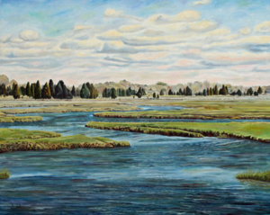 Blue Water Marsh 36" x 48", oil on canvas