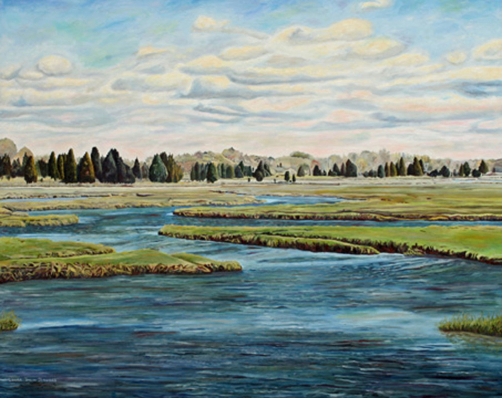 Blue Water Marsh 36" x 48", oil on canvas