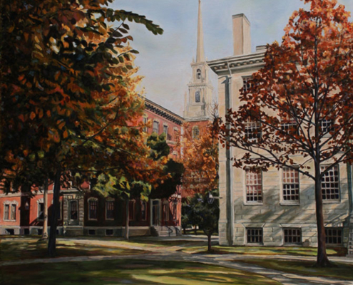 Memorial Church Pathways • 36" x 24", oil on linen